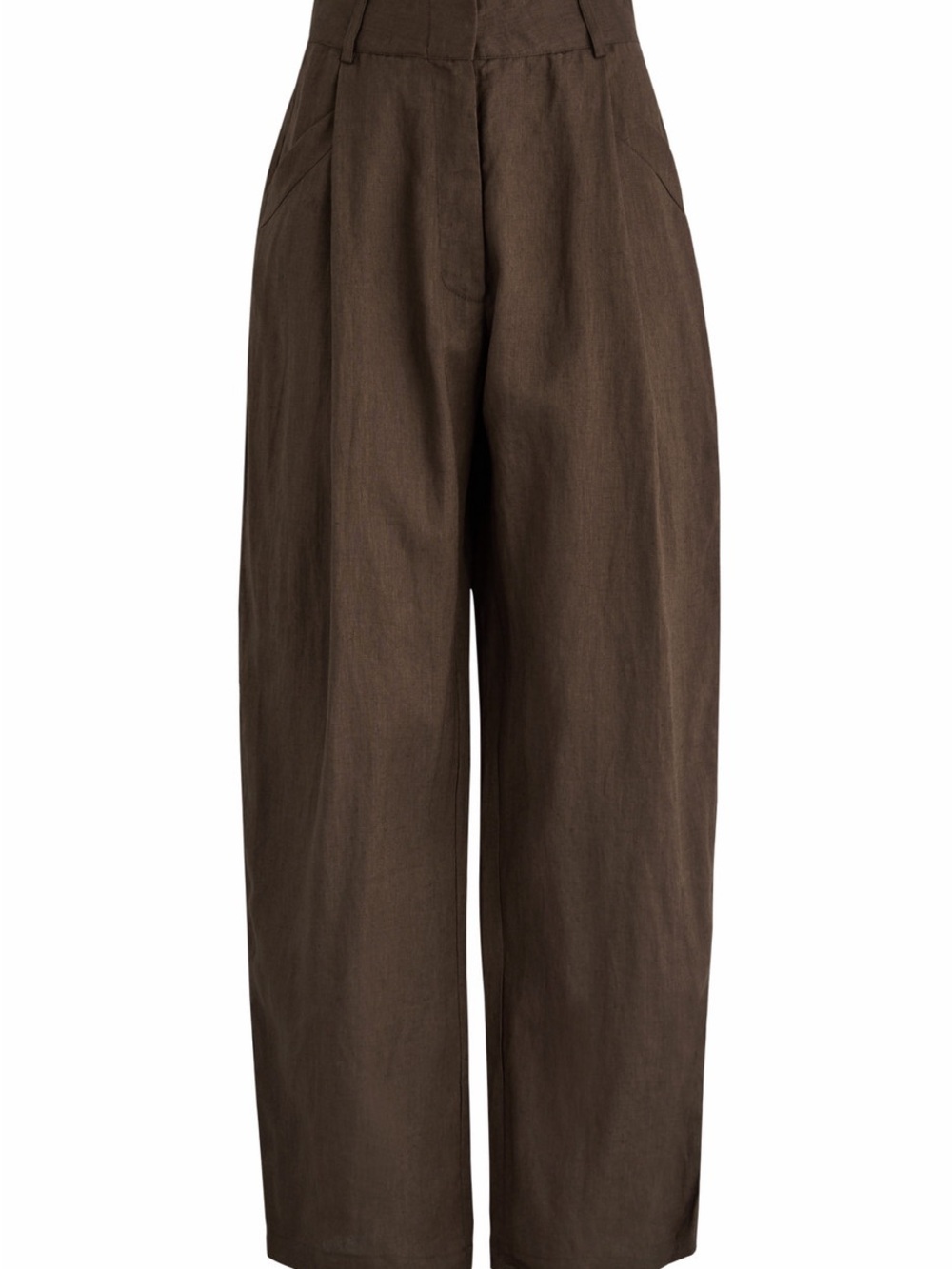 Wide Leg High-Waist Pants in Dark Brown